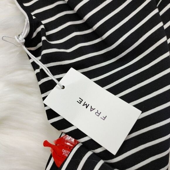 FRAME Knot Shoulder Tank Top In Noir Multi Black w - Picture 12 of 13